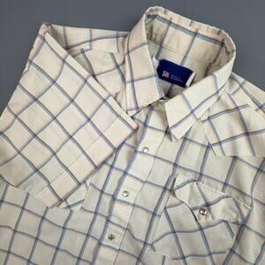 Panhandle Slim Pearl Snap Shirt Men Large Western Plaid Vintage Rodeo